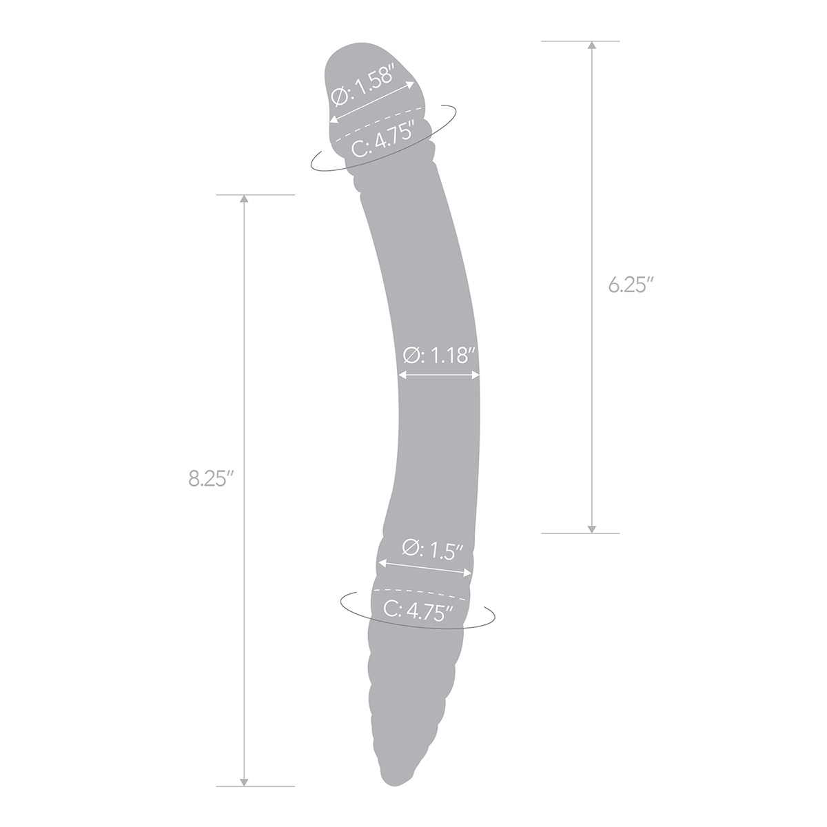Glas Двухголовый рельефный стимулятор 11 in Double-sided Glass Dildo For G-Spot P-Spot Stimulation