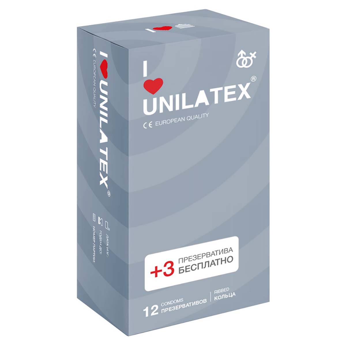 Unilatex Презервативы с кольцами Unilatex® Ribbed 1 уп (12+3 шт)