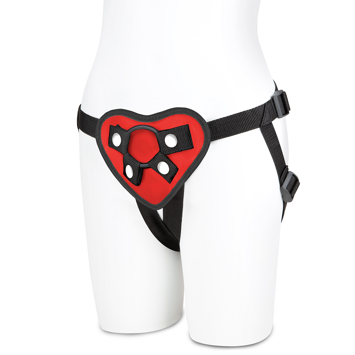 Lux Fetish Красные трусы-джоки для страпона Red Heart Strap-on Harness