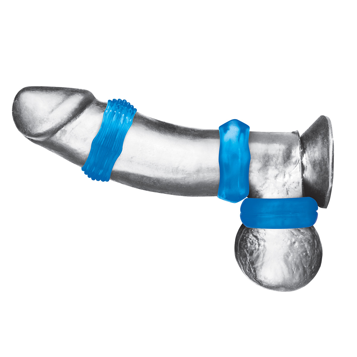 BlueLine Комплект из трех колец для эрекции 3-Pack Nuts & Bolts Stretch Cock Ring Set