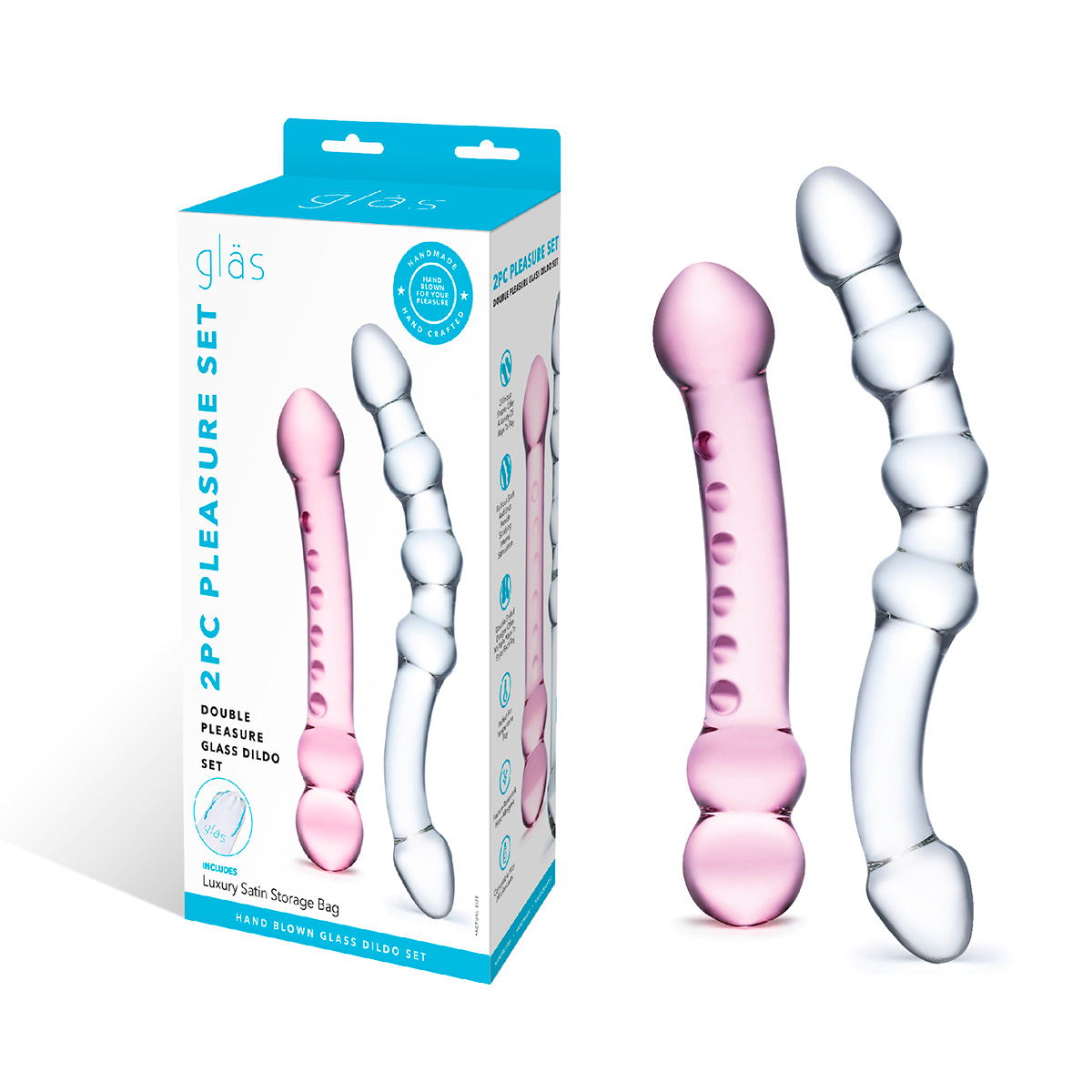 Glas Сет из 2-х стеклянных двухголовых дилдо PLEASURE SET