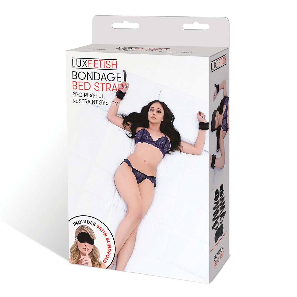 Lux Fetish Фиксирующие черные ремни для пар Bondage Bed Strap