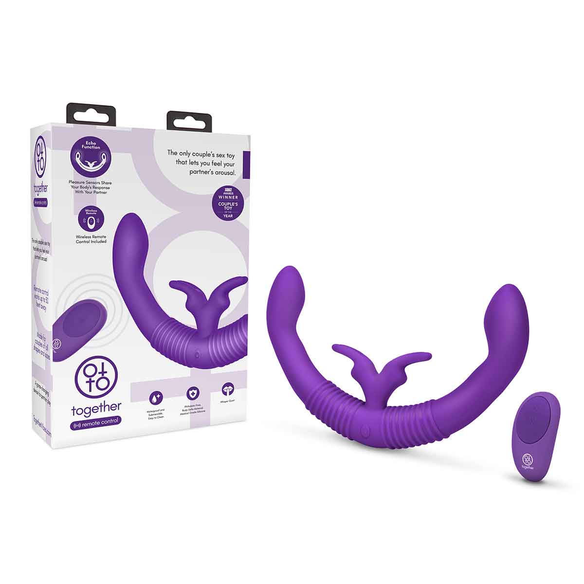 Together Toy Парный двухголовый фиолетовый кролик-вибратор Together