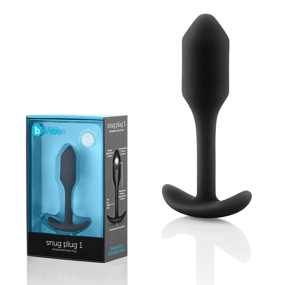 b-Vibe Профессиональная пробка для ношения B-vibe Snug Plug 1 черная