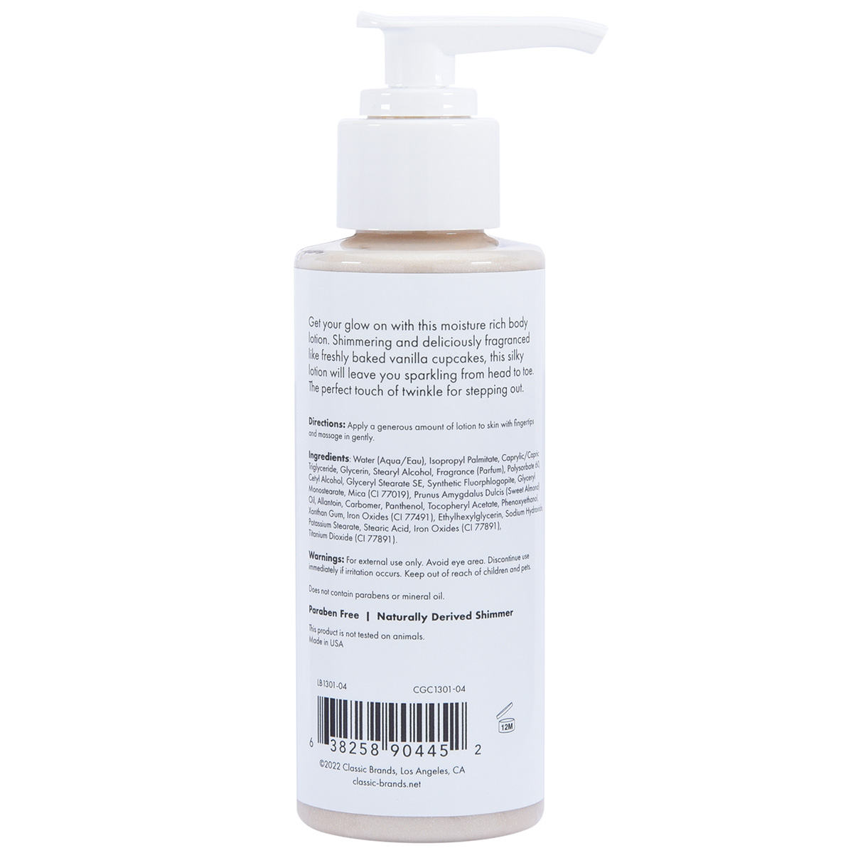 CG Мерцающий лосьон для тела CG GLOW Vanilla Cupcake Shimmer Lotion золотые блестки 118 мл