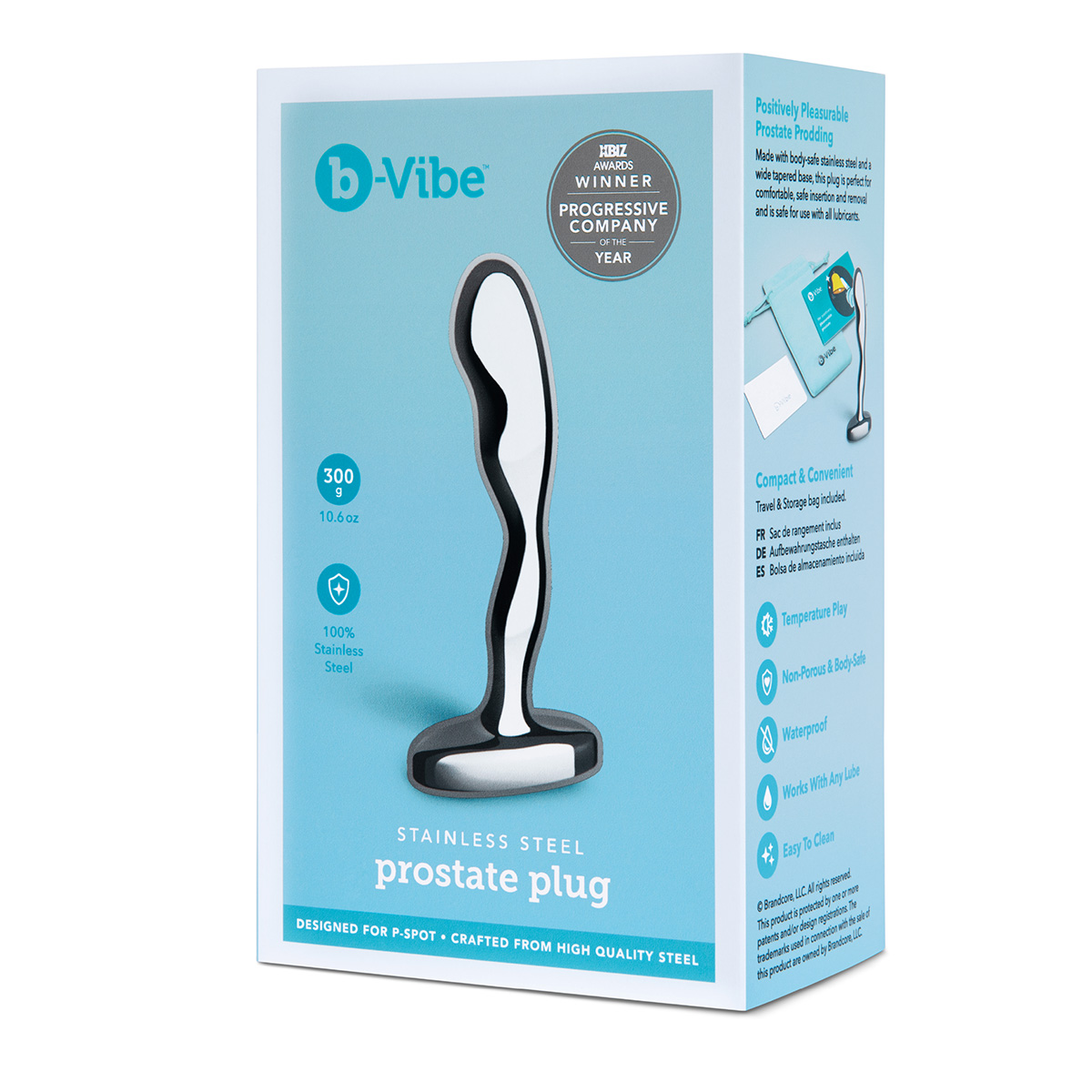 b-Vibe Стальной анальный стимулятор простаты STAINLESS STEEL PROSTATE PLUG