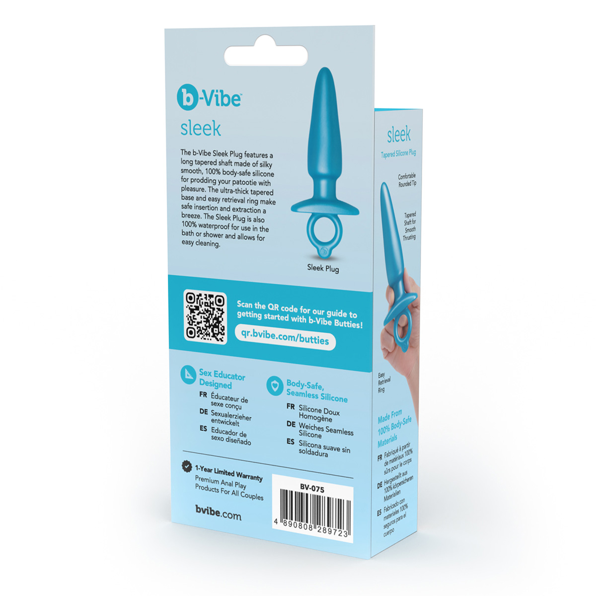 b-Vibe Анальный плаг с кольцом из силикона SLEEK PLUG