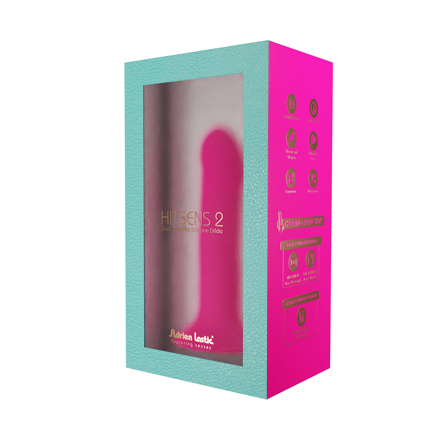 Дилдо на присоске с двойной плотностью ADRIEN LASTIC DILDO HITSENS DUAL DENSITY S02 PINK