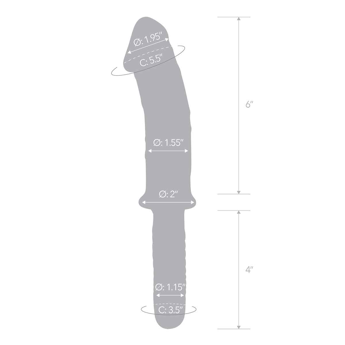 Glas Большой двусторонний стимулятор 11" REALISTIC DOUBLE ENDED