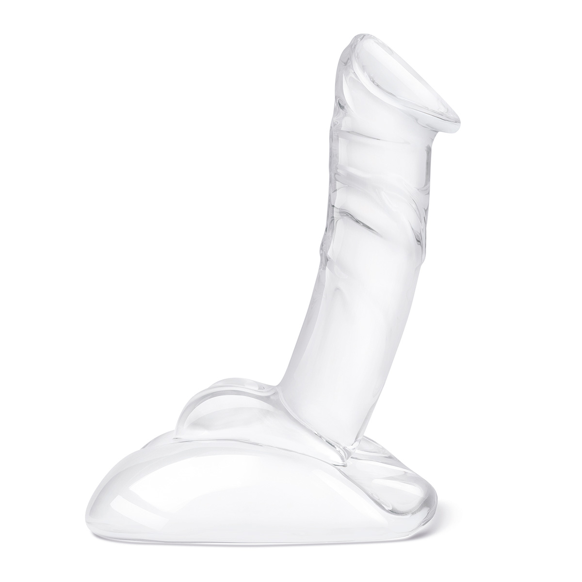 Glas Фаллоимитатор с мошонкой на подставке 7,5 in Rideable Standing Glass Cock With Stability Base