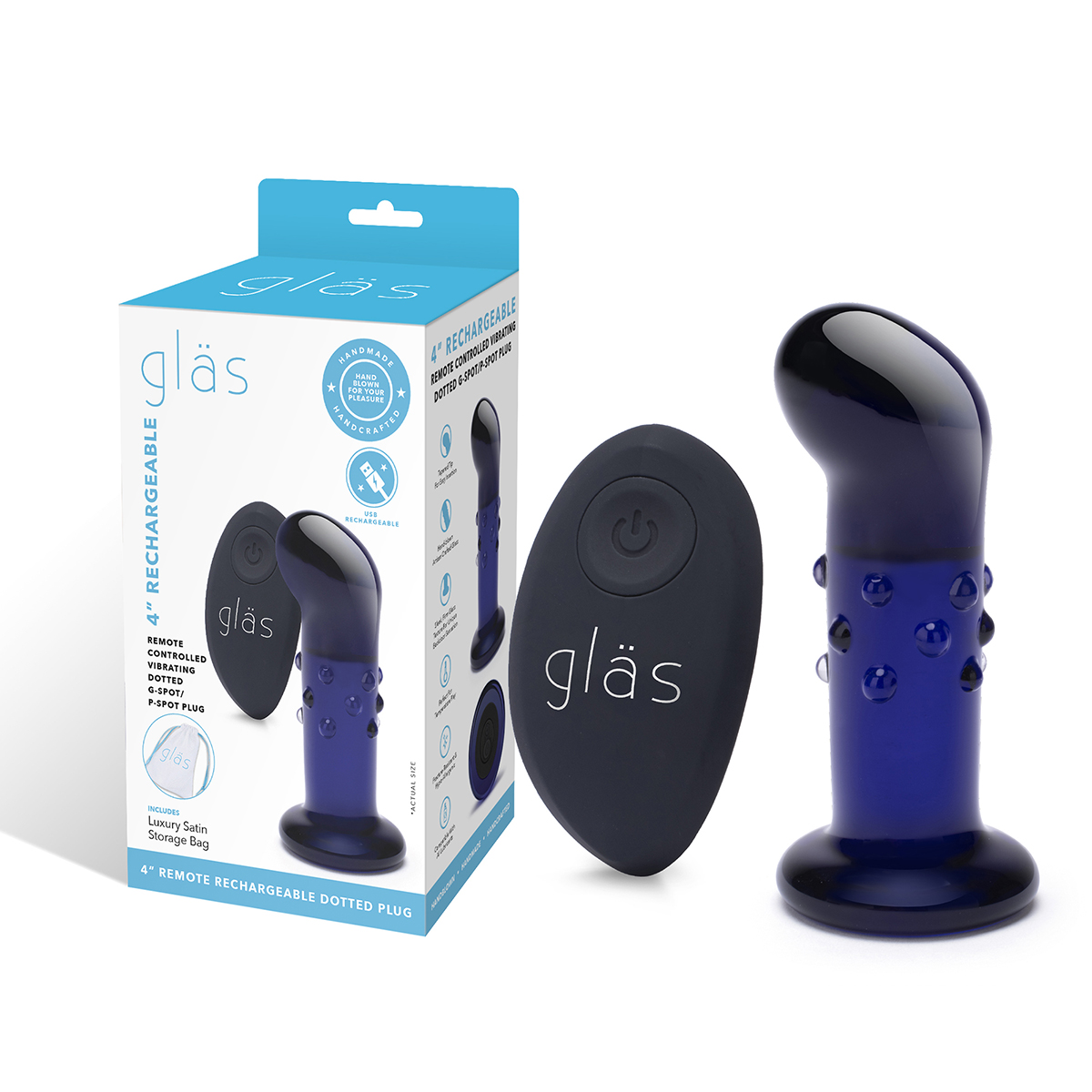 Glas Вибрирующий стимулятор 4 in RECHARGEABLE для мужчин и женщин
