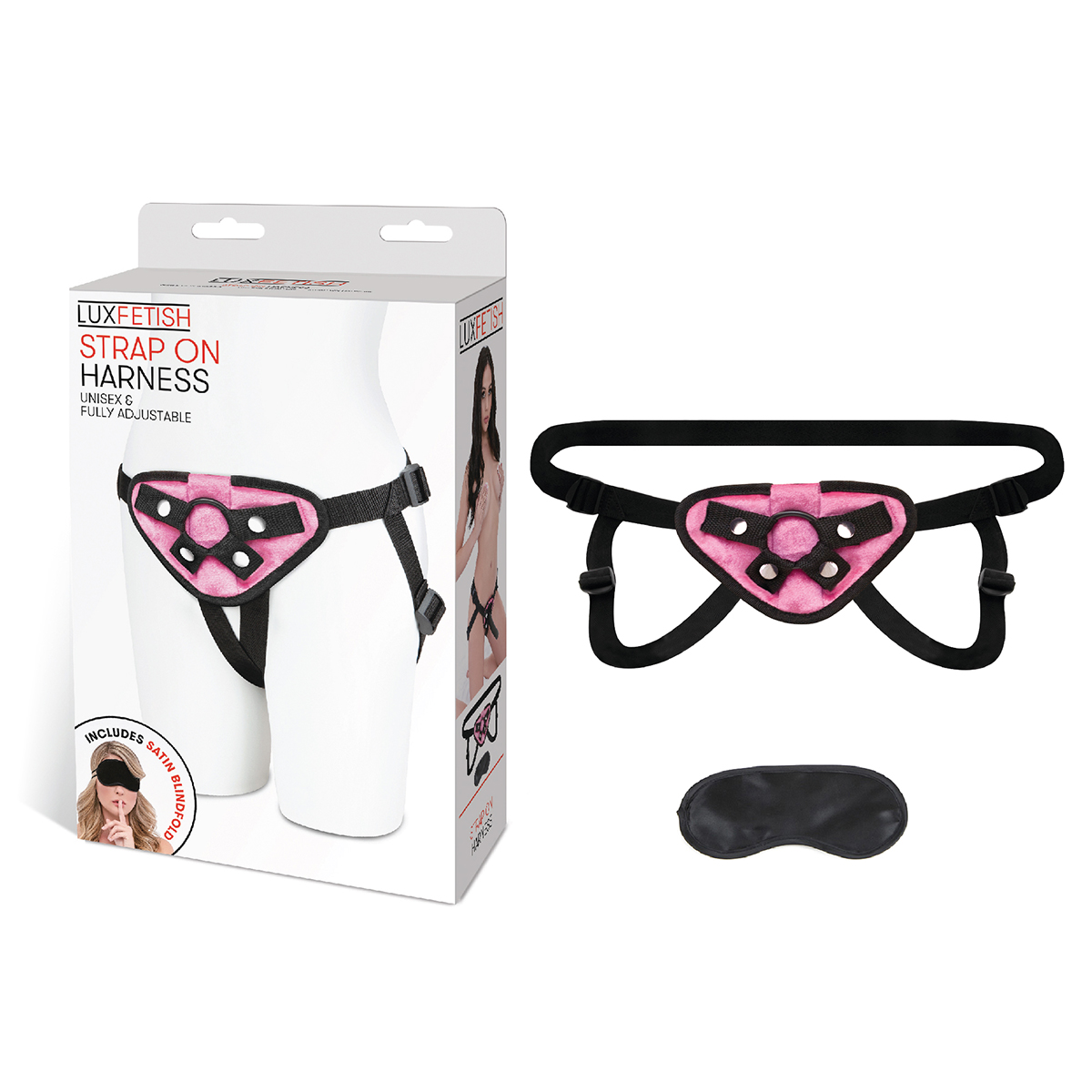 Lux Fetish Розовые плюшевые трусики для страпона Strap on harness
