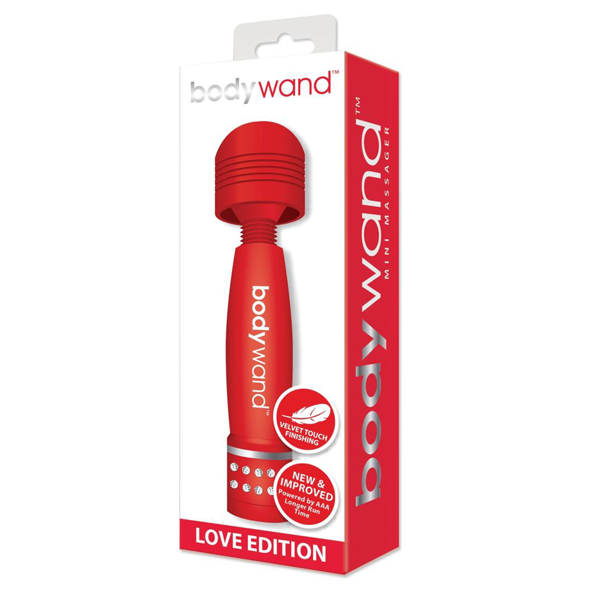 BodyWand Красный мини-ванд с кристаллами Love Edition