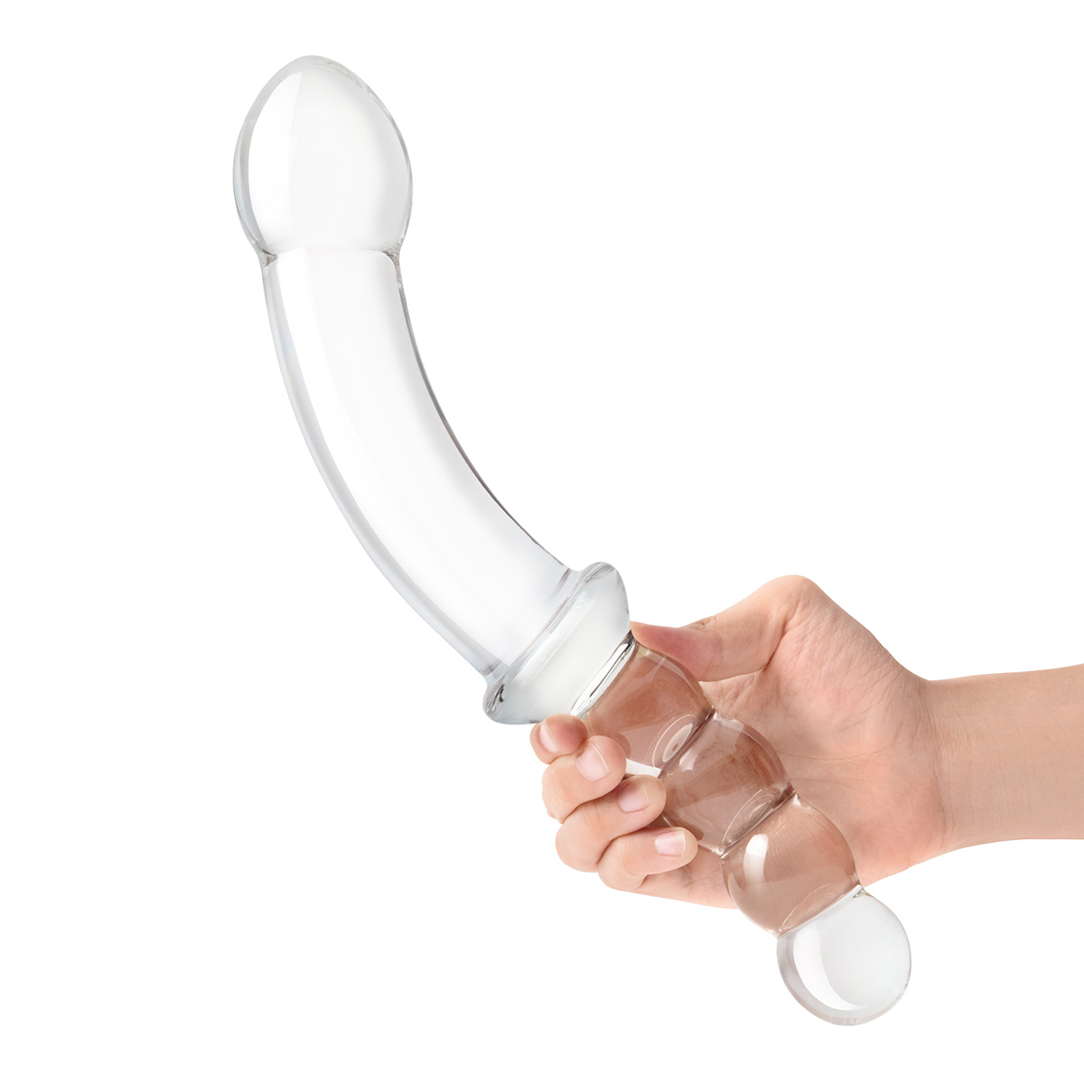 Glas Анально-вагинальный фаллоимитатор 12,5 in Girthy Double Sided Dong With Anal Bead Grip Handle