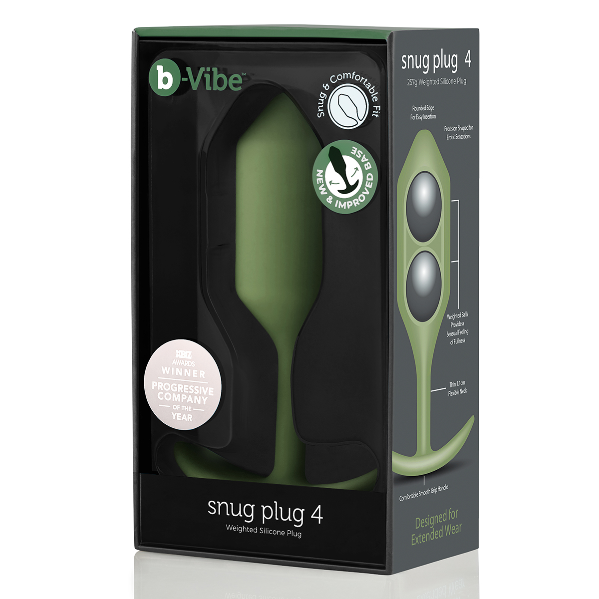 b-Vibe Профессиональная пробка для ношения B-vibe Snug Plug 4 хаки