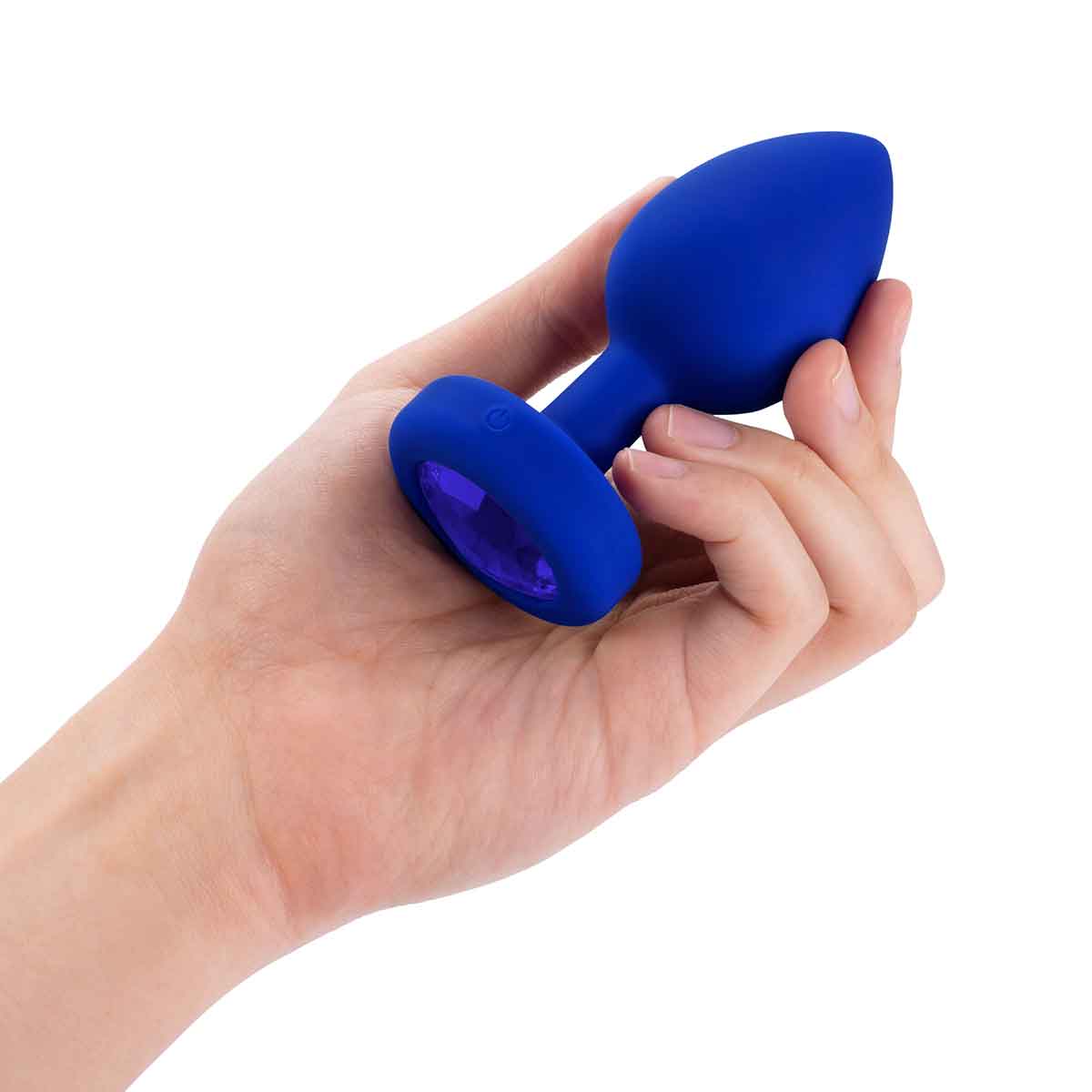 b-Vibe Вибрирующая втулка Vibrating Jewel Plug L/XL цвета синий сапфир