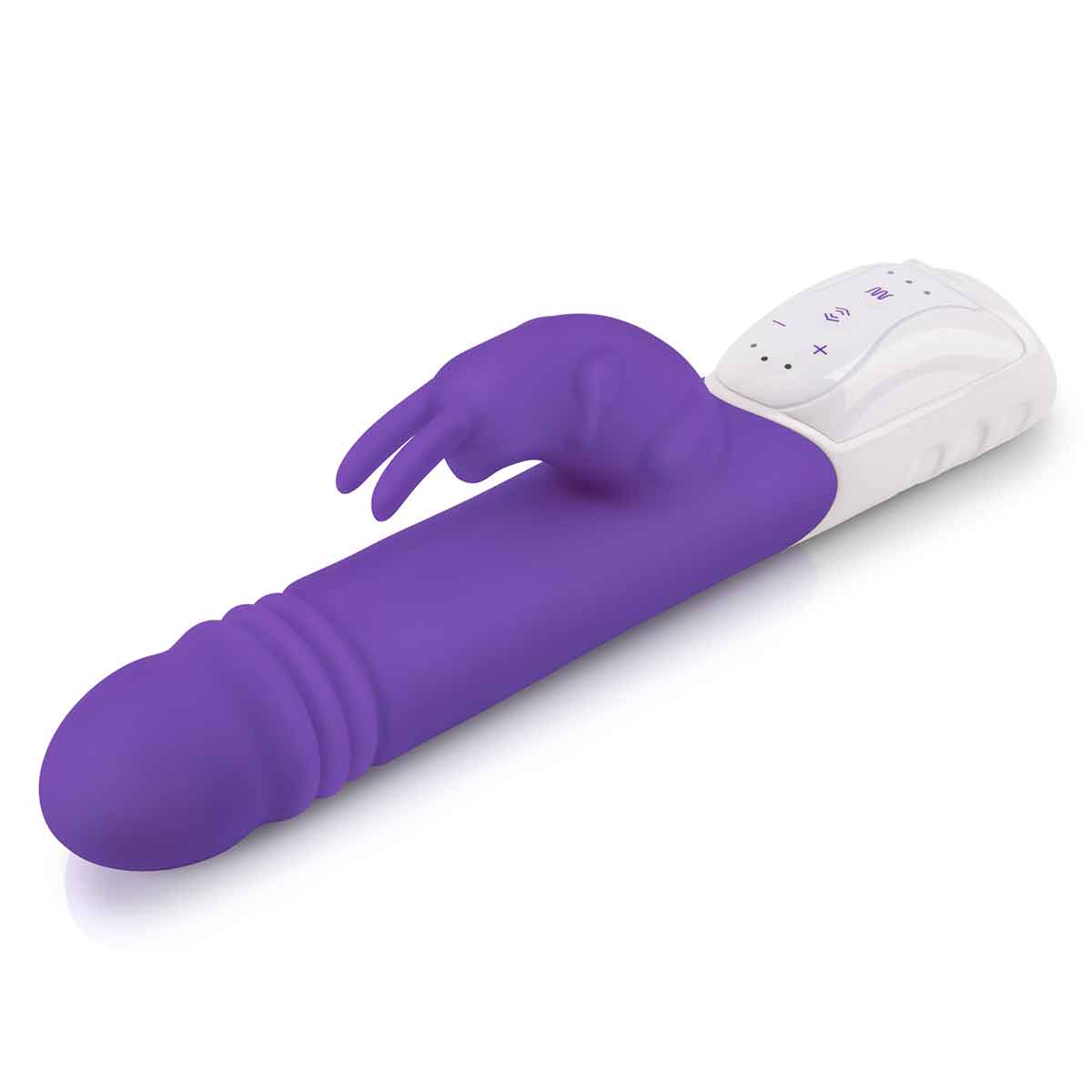 Rabbit Essentials Пульсирующий фиолетовый вибромассажер с двумя виброэлементами G-SPOT THRUSTING RABBIT