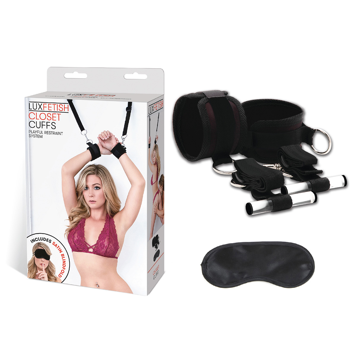 Lux Fetish Черные фиксаторы с креплением к двери Closet cuffs