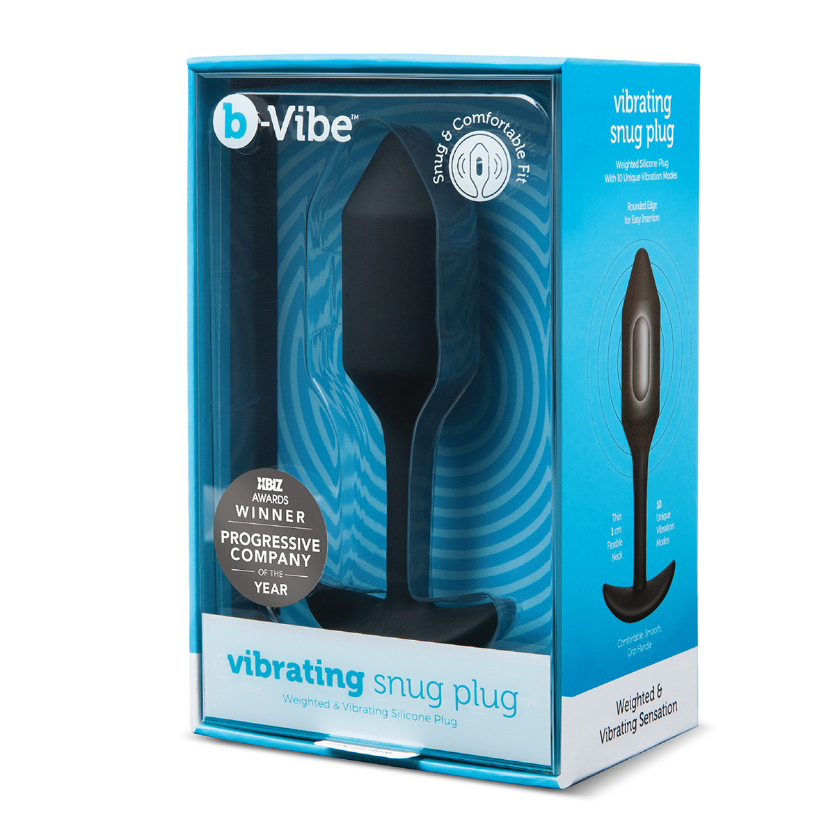 b-Vibe Профессиональная пробка для ношения с вибрацией черная B-Vibe Vibrating Snug Plug 2