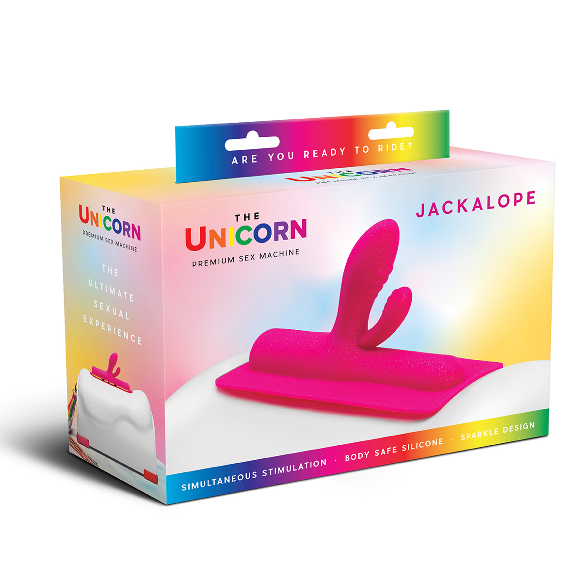CowGirl Двойная розовая насадка с блестками для премиум секс-машины UNICORN JACKALOPE COWGIRL