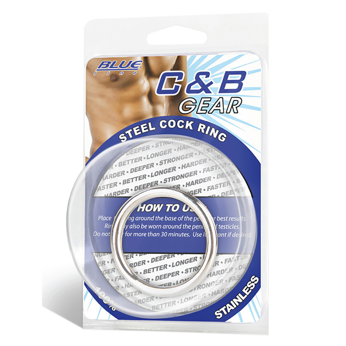 BlueLine Стальное эрекционное кольцо 4,5 см STEEL COCK RING