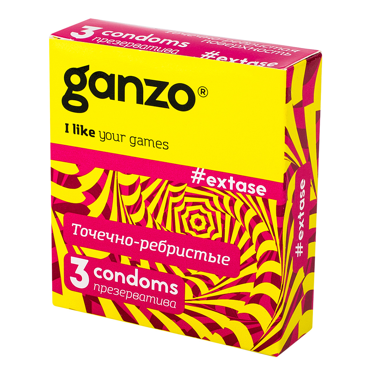Ganzo Презервативы GANZO Extase №3 точечно-ребристые анатомической формы - 1 уп (3 шт)