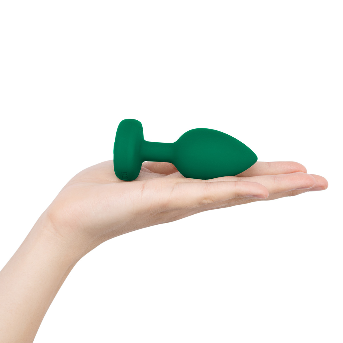 b-Vibe Вибрирующая втулка Vibrating Jewel Plug M/L зеленого цвета