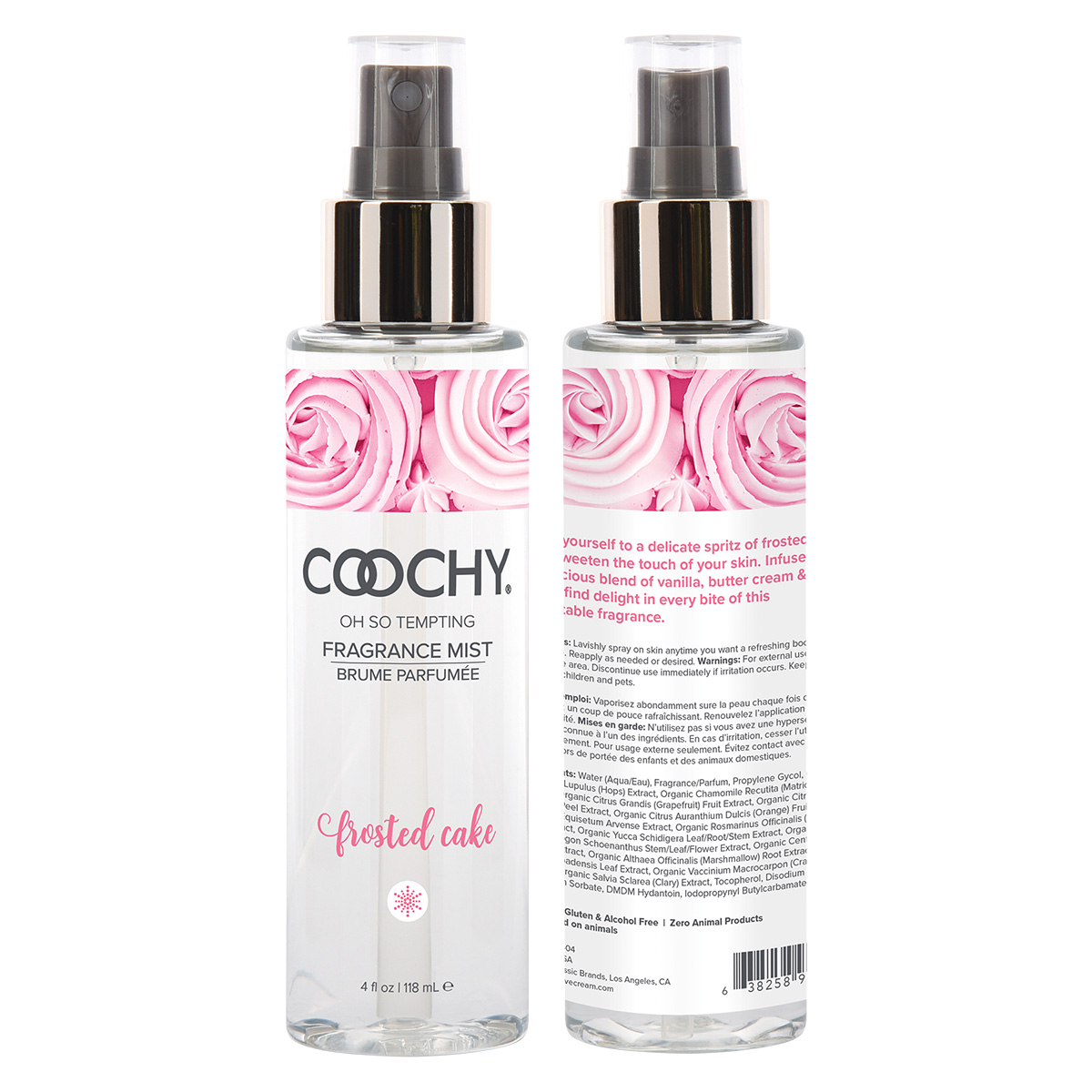 Coochy Срок до 01.09.2026 Уходовый спрей для тела с ароматом торт со сливками COOCHY Frosted Cake 118 мл