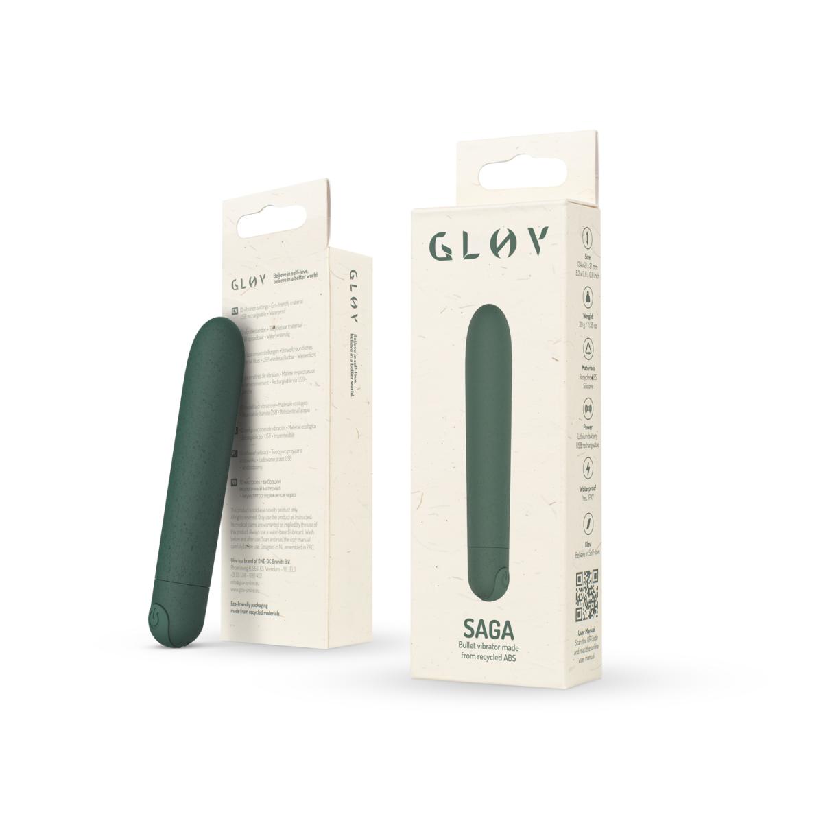 Gløv Вибромассажер из ЭКО пластика Gløv Eco Bullet Vibrator 12,5 см