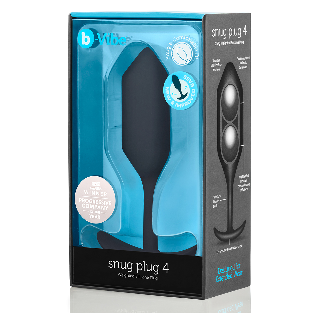 b-Vibe Профессиональная пробка для ношения B-vibe Snug Plug 4 черная