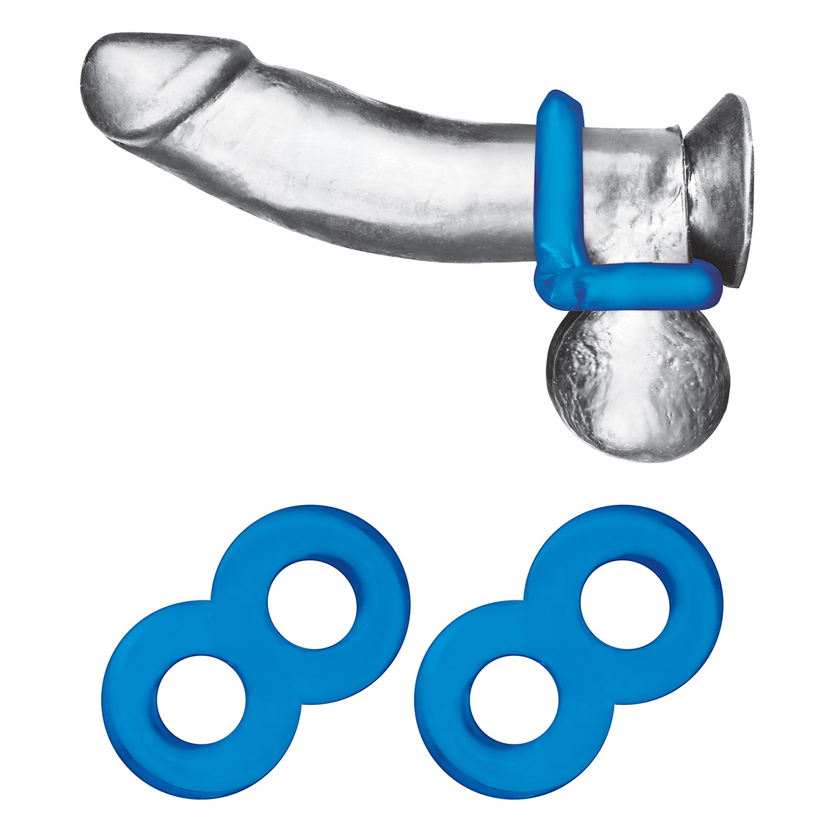 BlueLine Пара колец 8-образной формы Duo Cock And Ball Stamina Enhancement Ring