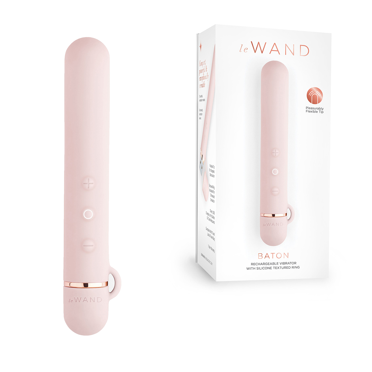 le WAND Силиконовый мини-вибратор класса люкс le WAND Baton розовое золото