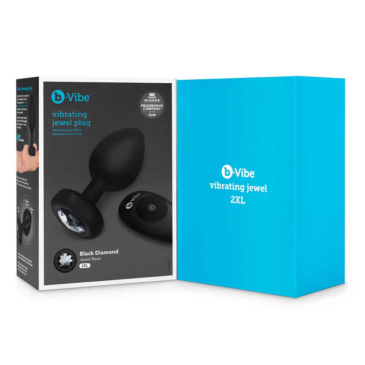 b-Vibe Вибрирующая втулка Vibrating Jewel Plug XXL черного цвета