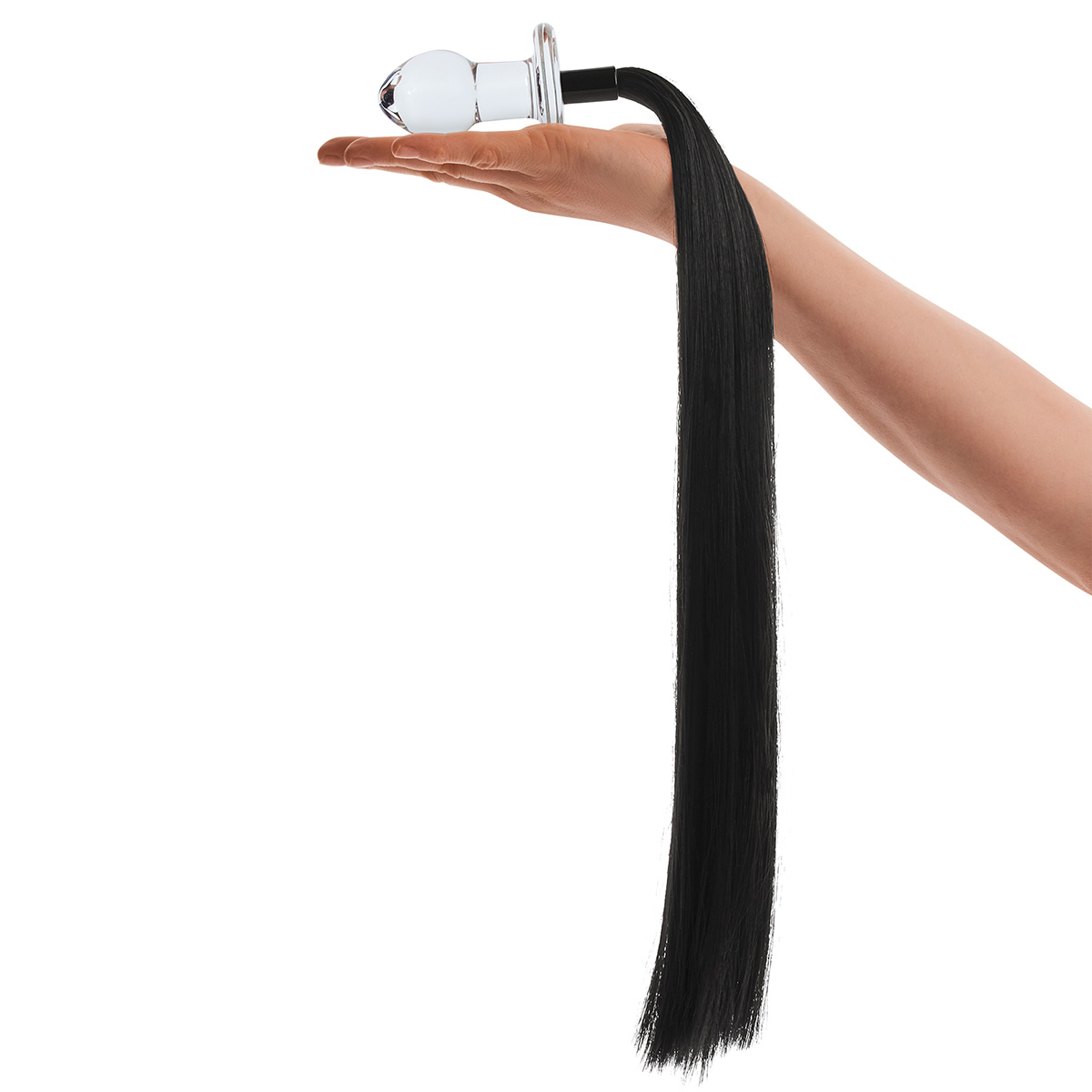 Glas Стеклянная анальная пробка с хвостом Horse Tail