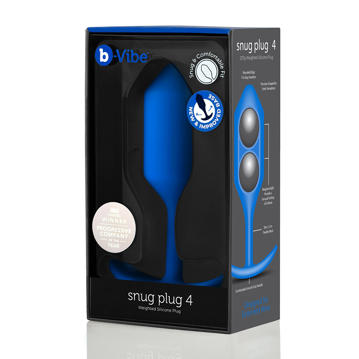 b-Vibe Профессиональная пробка для ношения B-vibe Snug Plug 4 синяя