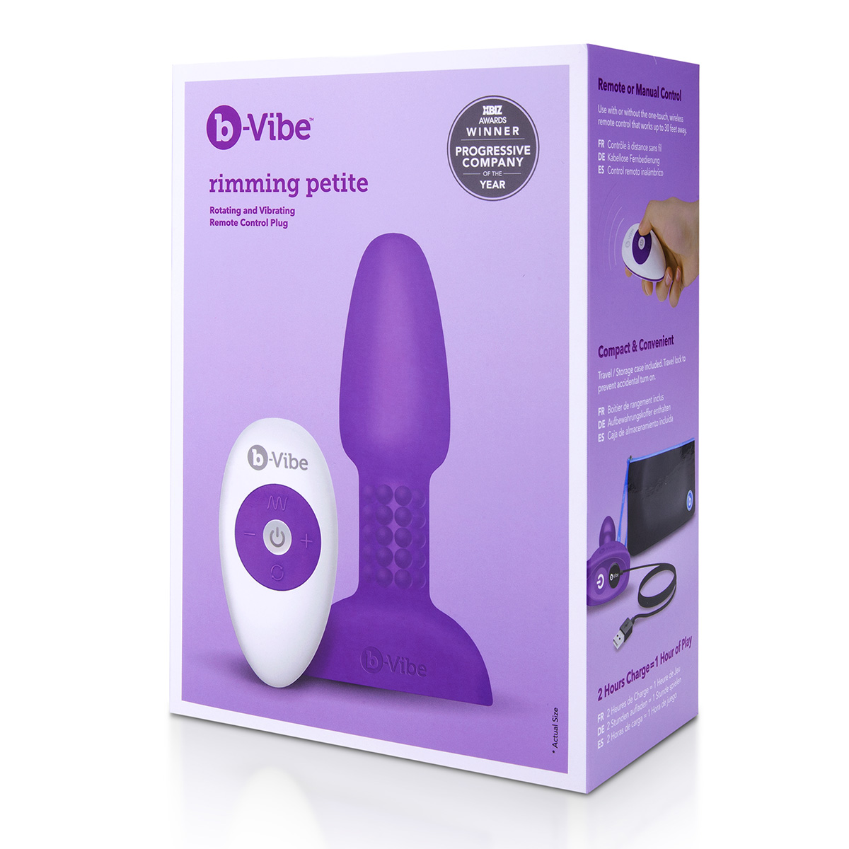 b-Vibe Анальная премиум-пробка с римминг эффектом Rimming Petite фиолетовая