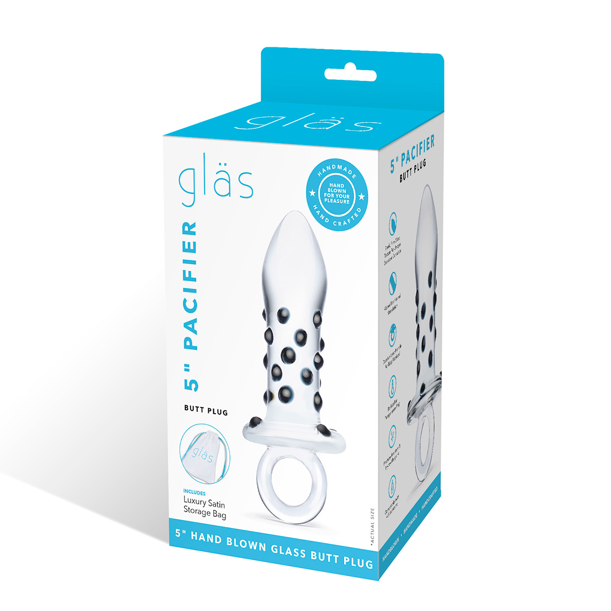 Glas Пробка с кольцом ручного изготовления PACIFIER