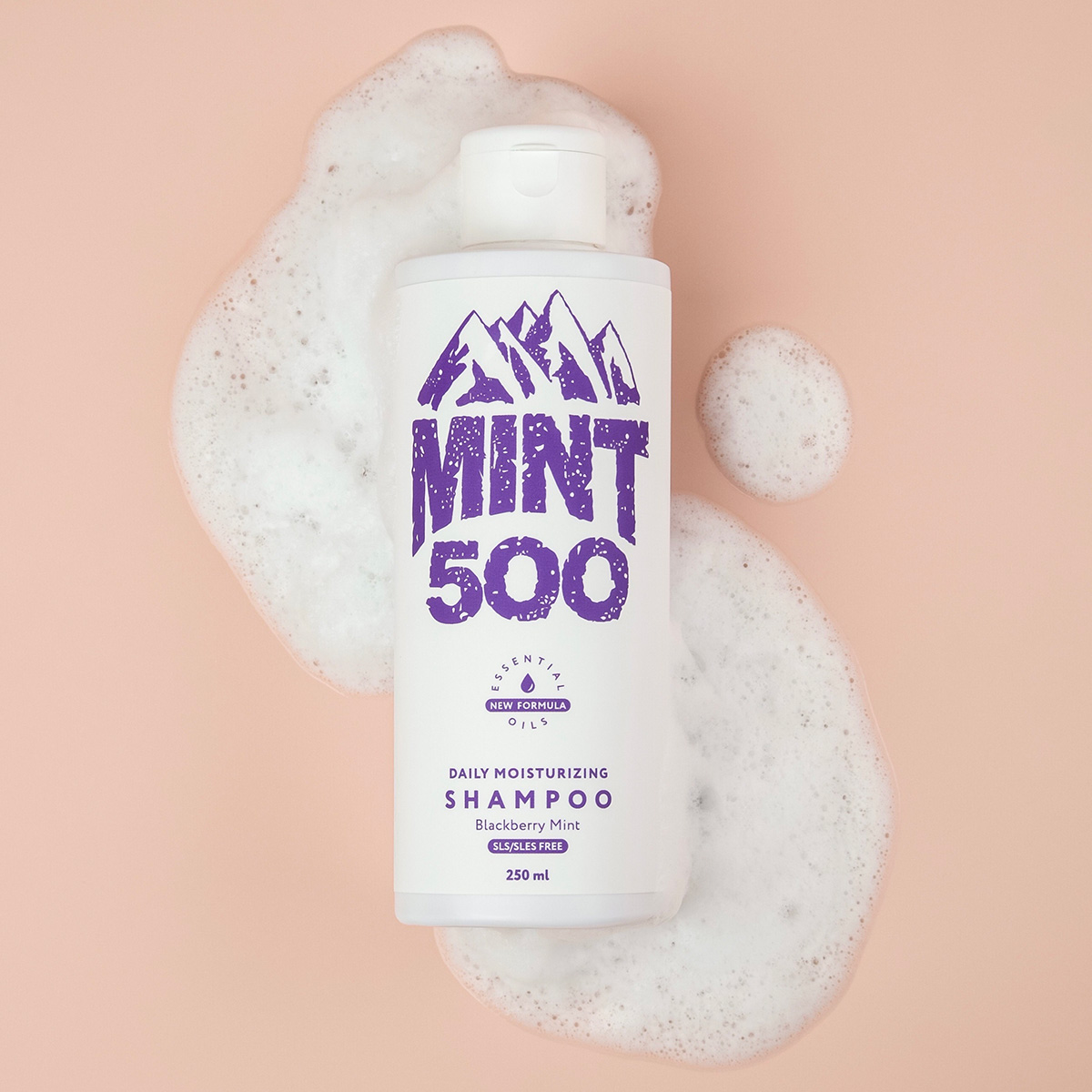 MINT500 Шампунь бессульфатный увлажняющий Mint500 Daily Moisturising SLS Free Shampoo Blackberry Mint 250 мл