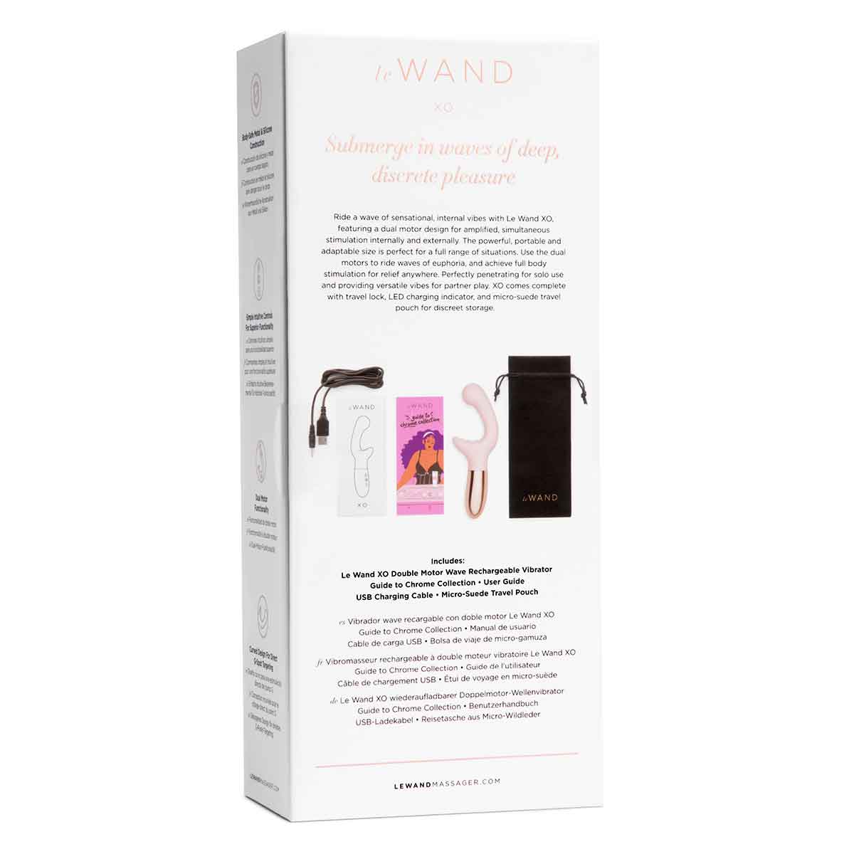le WAND Элегантный вибромассажер с двумя моторами le WAND XO розовое золото