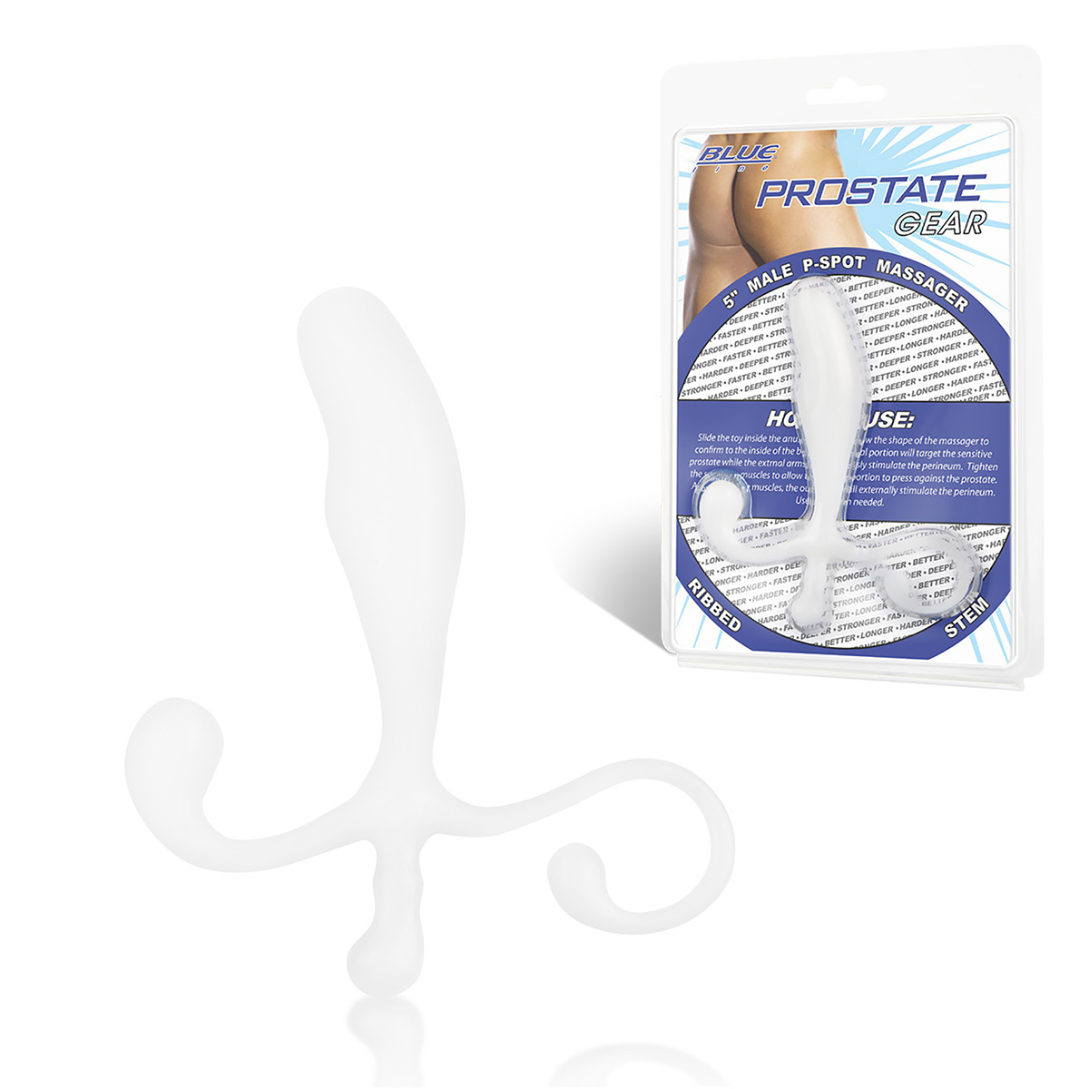 BlueLine Белый массажер простаты 5" Male P-Spot