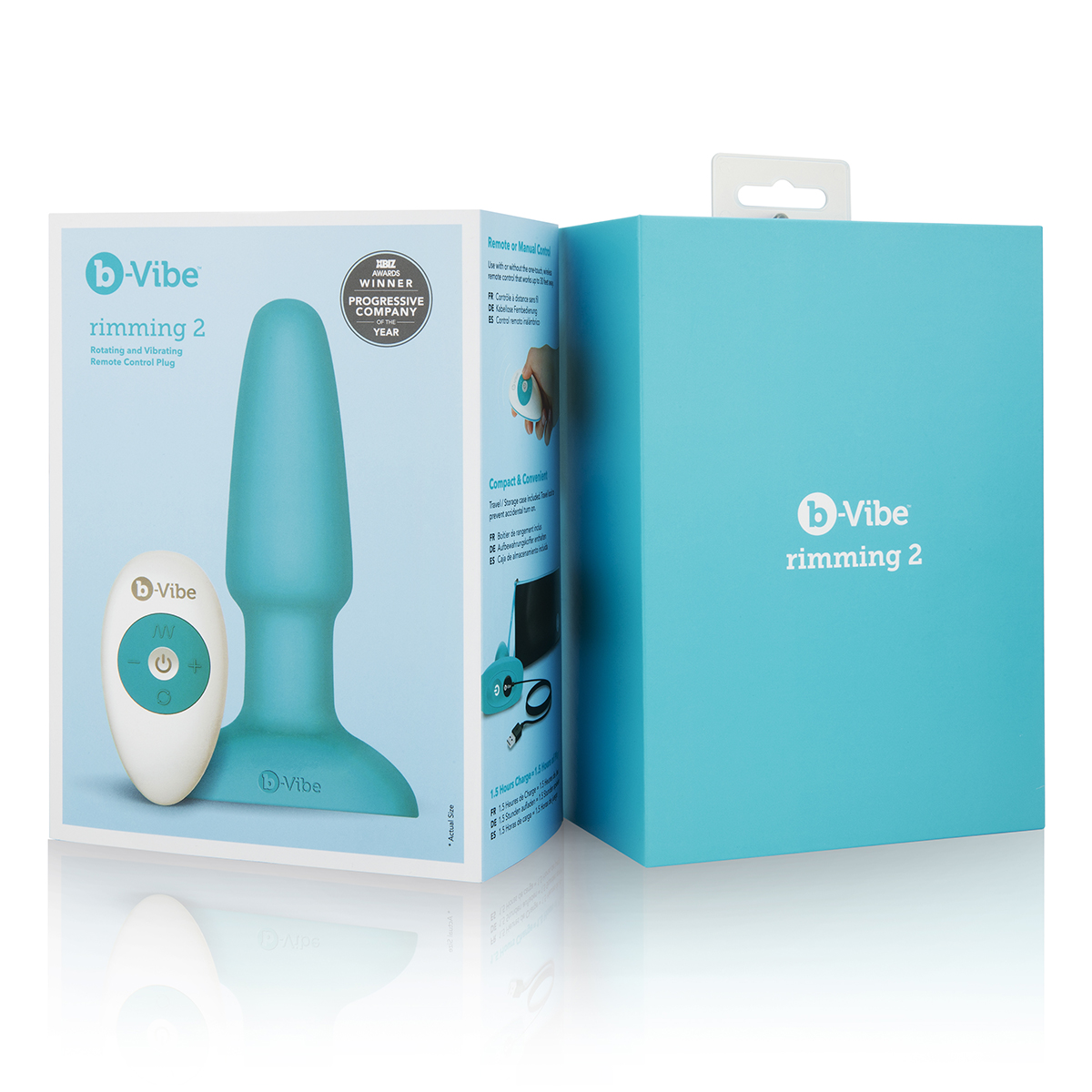 b-Vibe Анальная премиум-пробка с римминг эффектом B-Vibe Rimming Plug голубая
