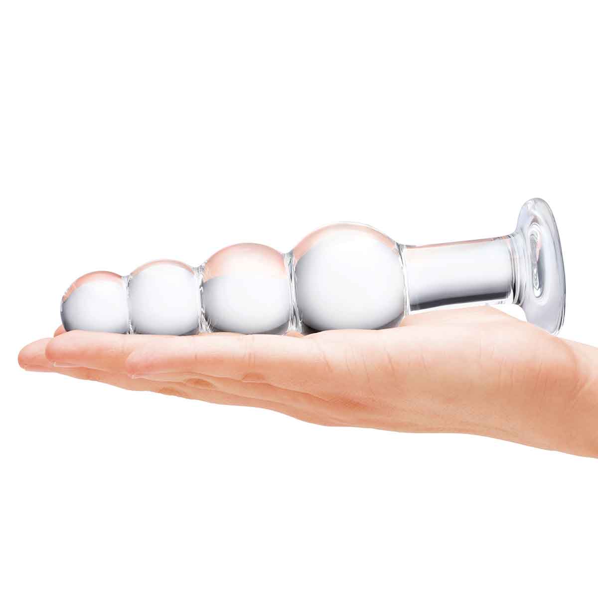 Glas Анальная прозрачная пирамида 7,25in BEADED BUTT PLUG