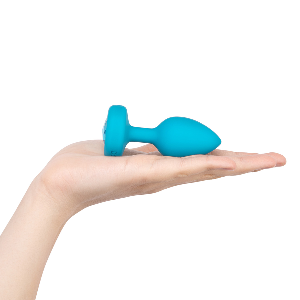 b-Vibe Вибрирующая втулка Vibrating Jewel Plug S/M бирюзового цвета