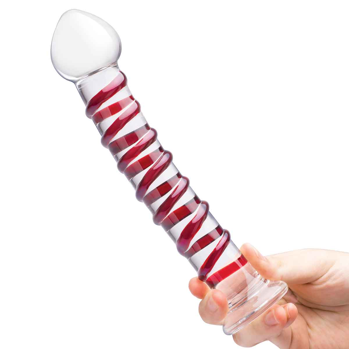 Glas Большой стимулятор с красной спиралью 10in MR. SWIRLY DILDO