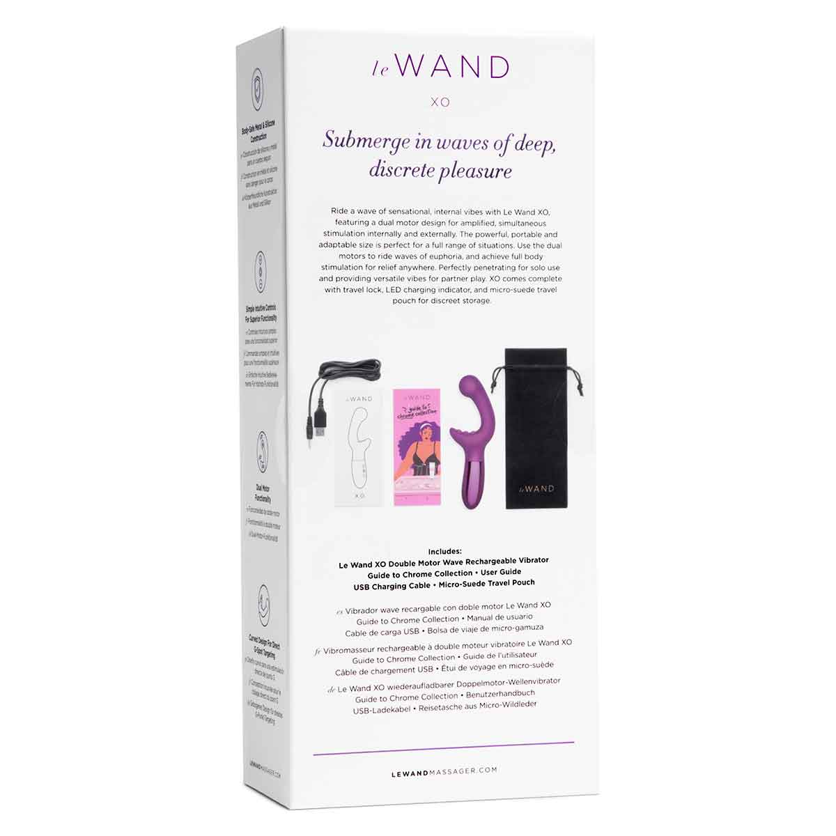 le WAND Элегантный вибромассажер с двумя моторами le WAND XO фиолетовый