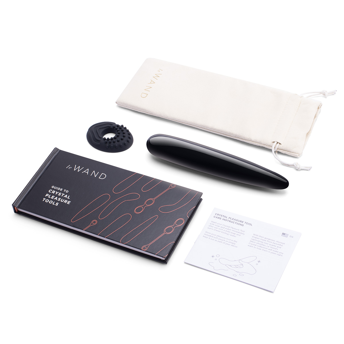 le WAND Массажер тонкий le WAND Crystal Slim Wand черный обсидиан
