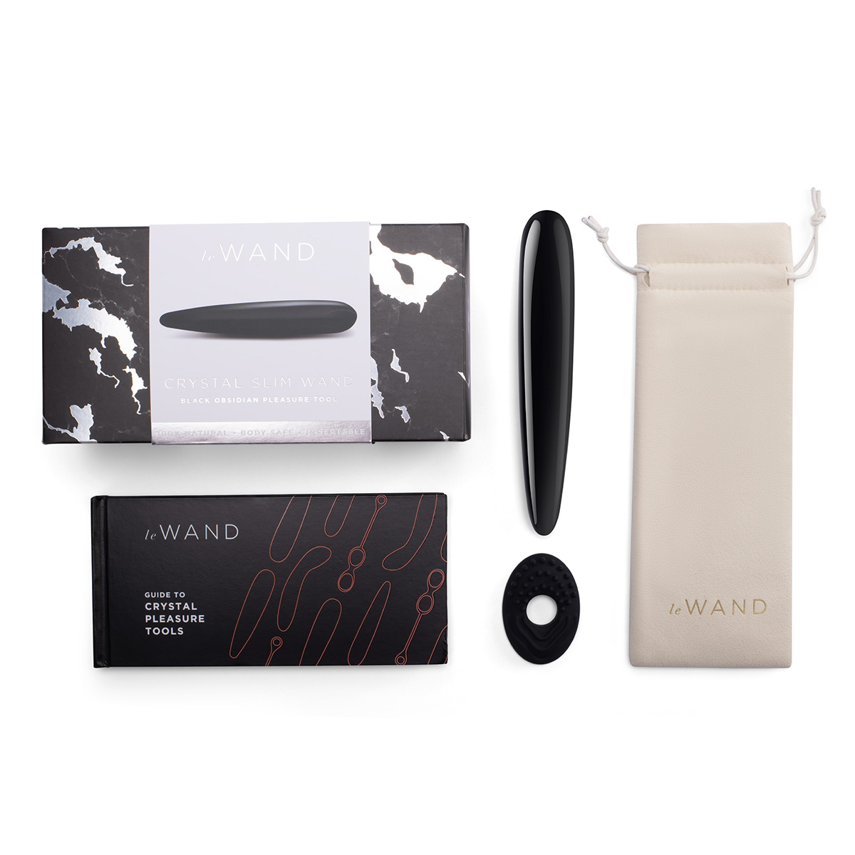 le WAND Массажер тонкий le WAND Crystal Slim Wand черный обсидиан