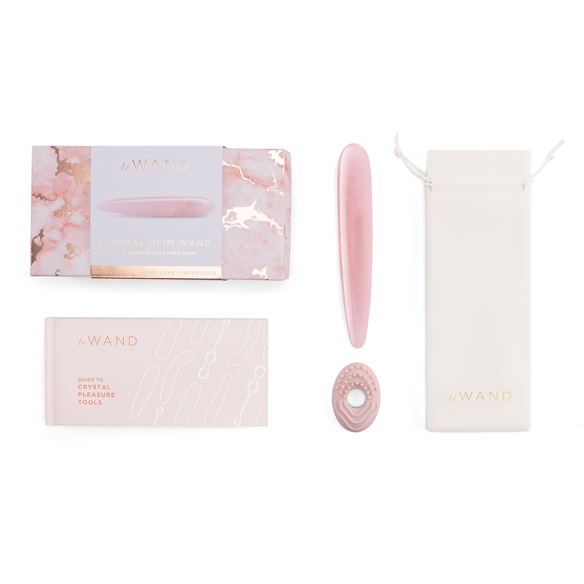 le WAND Массажер тонкий le WAND Crystal Slim Wand розовый кварц
