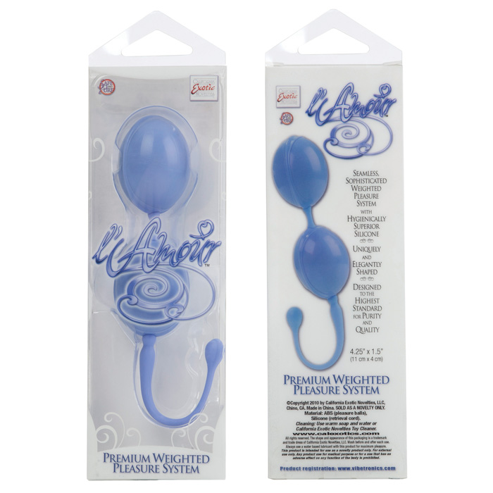 California Exotic Novelties Каплевидные вагинальные шарики L'AMOUR васильковые