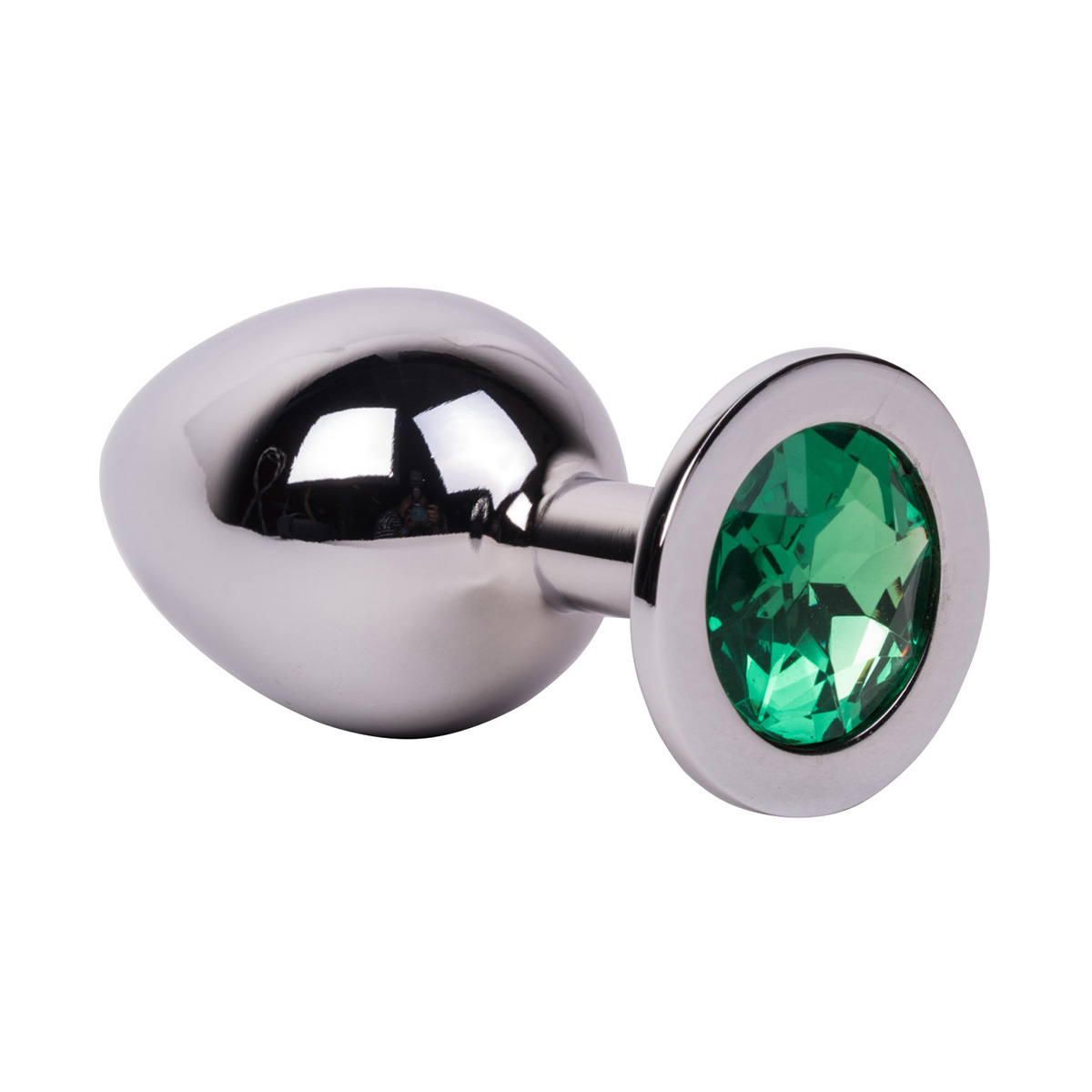 Erotic Fantasy Большой плаг из стали с кристаллом GREEN LIME
